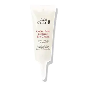 100% Pure Coffee Bean Caffeine Eye Cream, 0.3 oz, Anti-Inflammatory, Brightens Dark Circles, Concentrated with Potent Anti-Aging Vitamins, Antioxidants, and Nourishing Rosehip Oil