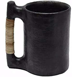 Black Pottery Beer Mug – Handmade Stoneware Pottery Art Clay Mugs for Beer, Coffee, Milk – Natural Eco-friendly Home Kitchen Drinkware by Artisanal Creations