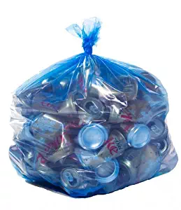 ToughBag, Blue Recycling Bags, 33x39, 33 Gal, 100/case, 1.2 Mil