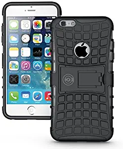iPhone 6 Plus Case Black - Case for iPhone 6 Plus/iPhone 6S Plus Cases (6+ ONLY) Thin Tough Rugged Shockproof Dual Layer Hybrid Hard/Soft Slim Protective Cover (5.5 inch) by Cable and Case - Black
