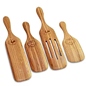 Wooden Bamboo Spurtles Kitchen Tools-Cookware Set Of 4 Eco-Friendly Kitchen Cooking Accessories