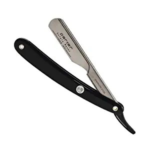 Parker PTB"Push Type Blade Load" Straight Edge Barber/Shavette Razor with Stainless Steel Blade Arm and 5 Shark Stainless Blades