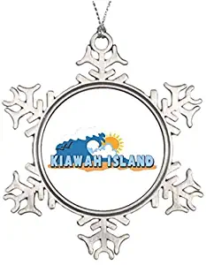 Delia32Agnes Kiawah Island Snowflake Christmas Ornaments Pewter for Christmas Decorations