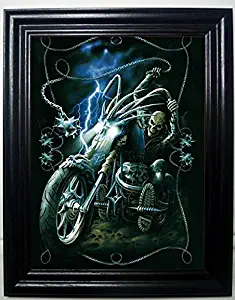 Those Flipping Pictures Motorcycle 3D Framed Wall Art-Lenticular Technology Causes The Artwork to Have Depth and Move-Hologram Style Images-Holographic Optical Illusions