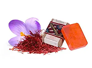 Saffron Sandal Soap Bar (Large 100gms – 3.5 Oz) Made with Ayurveda (Beautiful Glowing Skin Brightening Lightening Whitening) Ayurvedic Organic Artisanal Natural Handmade Aromatherapy Soap by Jullaaha