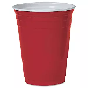 SOLO Cup Company P16R-50 Red Solo Cold Plastic Party Cups 16 Ounce 50 Pack