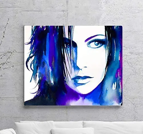 Beautiful Fine Art Print, Underworld, Salon Decor Blue Hair Kate Beckinsale, Selene