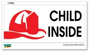 Graphics and More Child Inside - Home Firefighter Fireman Alert - Window Bumper Sticker