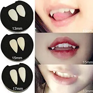 AIYAYI Halloween Party Cosplay Prop Decoration Vampire Denture Teeth Horror False Teeth 3 Pairs