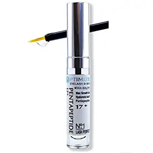 OPTIMIZED Eyelash and Eyebrow Growth Serum with Medical Strength Pentapeptide 17 & Hyaluronic Acid Max for Thicker, Darker, Longer Lashes & Brows in 60 Days