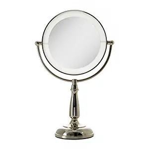 Zadro Ultra Bright Dual-Sided LED Lighted Vanity Make Up Mirror with 1X & 10X magnification in Polished Nickel Finish