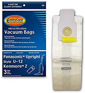 EnviroCare Replacment Vacuum Bags for Panasonic Type U-12 Uprights 3 Pack