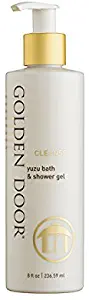 Golden Door Skincare Yuzu Bath and Shower Gel, 8 fl oz, All Natural, Uplifting, Refreshing, Aromatic, Japanese Citrus, Essential Oils, Gently Cleanse, Hydrate and Comfort The Skin