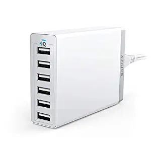 Anker 60W 6-Port USB Wall Charger, PowerPort 6 for iPhone XS / XS Max / XR / X / 8 / 7 / 6 / Plus, iPad Pro / Air 2 / mini/ iPod, Galaxy S7 / S6 / Edge / Plus, Note 5 / 4, LG, Nexus, HTC and More