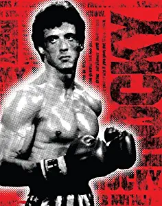 Rocky (Sylvester Stallone) Boxing Gloves Stylized Collage Classic Movie Film Postcard Poster Print 11x14