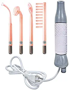 High Frequency D'arsonval Home Use Device Set 4 Neon and 1 Argon (Orange and Violet) 5 Electrodes