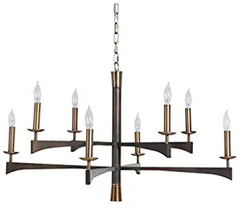 Gabby Home Ramsay Antique Brass and Rubbed Bronze Eight-Light Chandelier