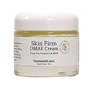 DMAE Lift & Firm Face & Neck Cream 77% Organic with MSM Vitamin C For Dry Skin, Fine Lines, Wrinkles, Helps Lift, Firm, Boosts Collagen, Soften & Smooth Skin Vegan 2.5oz