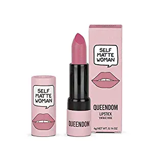 Queendom Self Matte Woman Lipstick, Vintage Rose Shade | Matte Finish & Long Lasting Lipstick | Cruelty Free, Paraben Free