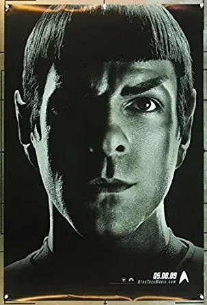 Star Trek (2009) Original Movie Poster 27x40 Very Fine Plus Condition ZACHARY QUINTO portrait one-sheet