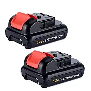 Biswaye 2 Pack 2.0Ah 12V Max Lithium Ion Replacement Battery for 12V Dewalt High Capacity Cordless Power Tools Battery DCB120 DCB123 DCB127