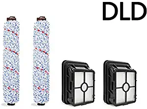 DLD Multi Surface 1868 Brush Roll and 1866 Vacuum Filter Compatible with Bissell CrossWave, Replaces Part 1608683, 160-8683, 1608684.(Combo Pack)