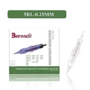 Cartridge Needles – BIOMASER 10PCS Sterilized Permanent Makeup Cartridge Needles Screw Thread Tattoo Needle for Permanent Makeup Machine Tattoo Pen for Eyebrow Eyeliner Lip Contour(5RL-0.25MM)