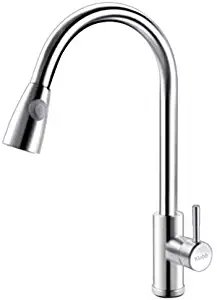 Klabb S20 Single Handle High Brushed Nickel Pull out Kitchen Faucet,Single Level Stainless Steel Kitchen Sink Faucets with Pull down Sprayer