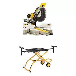 DEWALT DWS780 12-Inch Double Bevel Sliding Compound Miter Saw w/ DWX726 Rolling Miter Saw Stand