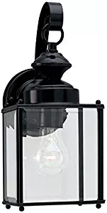 Sea Gull Lighting 8457-12 Single-Light Jamestowne Outdoor Wall Lantern with Clear Beveled Glass, Black