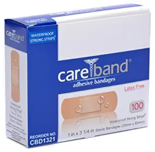 Care Band Waterproof Adhesive Bandages 1x3.25 100/box