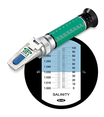 Vee Gee Scientific STX-3 Handheld Refractometer, with Salinity Scale, 0-100, +/-1.0 Accuracy, 1.0 Resolution