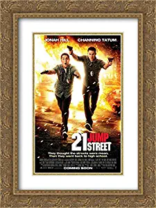 21 Jump Street 18x24 Double Matted Gold Ornate Framed Movie Poster Art Print