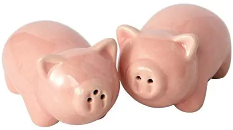 Design Imports Pigs Ceramic Salt & Pepper Shakers.