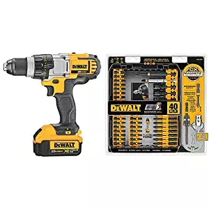 DEWALT 20V MAX XR Brushless Drill/Driver 3-Speed, Premium 4.0Ah Kit (DCD980M2) with DEWALT DWA2T40IR IMPACT READY FlexTorq Screw Driving Set, 40-Piece