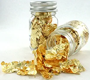 Zink Color Gold Leaf Flake Elegant Eye Body Makeup 1Oz Glass Bottle