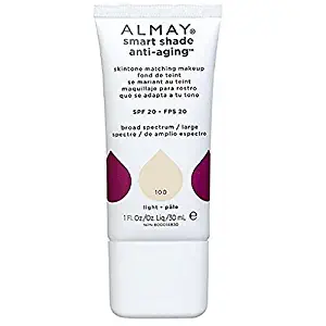 Almay Smart Shade Anti-Aging Skintone Matching Makeup, Light [100] 1 oz (Pack of 2)