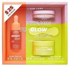 I Dew Care Vitamin To Glow Pack - Vitamin C Gel, Lip Mask And Serum, Korean Skin Care With Vitamin C for Brightening (3 Pack)