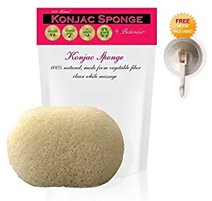 Konjac Sponge – Experience the Exfoliating Beauty Secret. It’s Like Getting a Facial at Home. Includes Free…