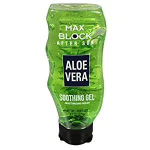 Aloe Vera Gel - Soothing Gel for Sunburn Relief- Use With Alcohol for Hand Sanitizer - Alovera Gel for Skin Moisturizer - Travel Size Alo Vera Gel 9.7 oz - By Max Block After Sun aloe vera gel