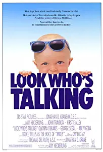 Look Who's Talking Movie Poster (27 x 40 Inches - 69cm x 102cm) (1989) -(John Travolta)(Kirstie Alley)(Olympia Dukakis)(George Segal)(Abe Vigoda)