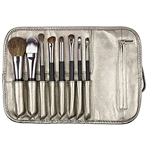 Matto Travel Makeup Brush Set 8-Piece Makeup Brushes with Travel Pouch Bag Including 5 Nature Goat Hairs and 3 Synthetic Fibers Make Up Brushes