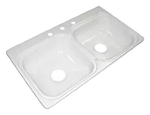 Kinro Composites W331973 33"X19"X7-1/2" 3-Hole Acrylic Double Sink (1259.1348)