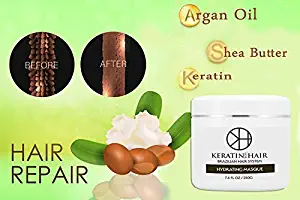 Deep Conditioning for Dry Damaged -Keratin For Hair Vitamin Hydrating Masque - Smoother Softer Hair, Strengthen & Restore Treatment Conditioner Mask Agran Shea Oils Women, Men Beards, Kids