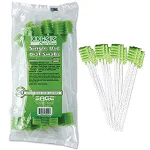 Toothette Oral Care Plus Swabs Untreated, packaged in bags of 20 swabs (500 Swabs)