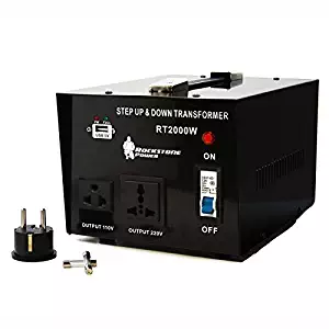 Rockstone Power 2000 Watt Heavy Duty Step Up/Down Voltage Transformer Converter - Step Up/Down 110/120/220/240 Volt - 5V USB Port - CE Certified