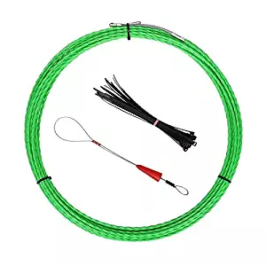 Fish Tape Electrical Wire Threader Wire Puller and Fish Tape Fastener tool 49FT(15M) (Free Cable Zip Ties 20 pcs)