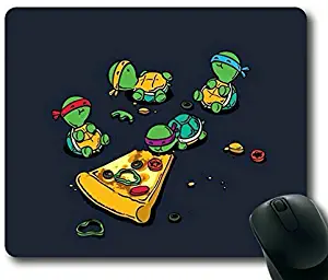Teenage Mutant Ninja Turtles TMNT Eating Pizza Gaming Mouse Pad,Rectangle Mouse Pad