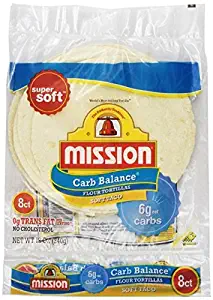 Mission Low Carb Soft Taco Flour Tortilla's 12oz./8 Ct. (Pack of 6) by Mission Ltd