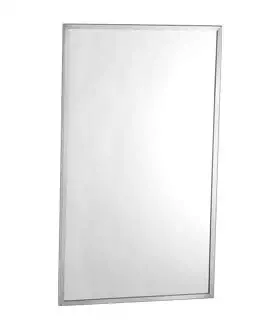 Bobrick 165 Series 430 Stainless Steel Channel Frame Glass Mirror, Bright Finish, 18